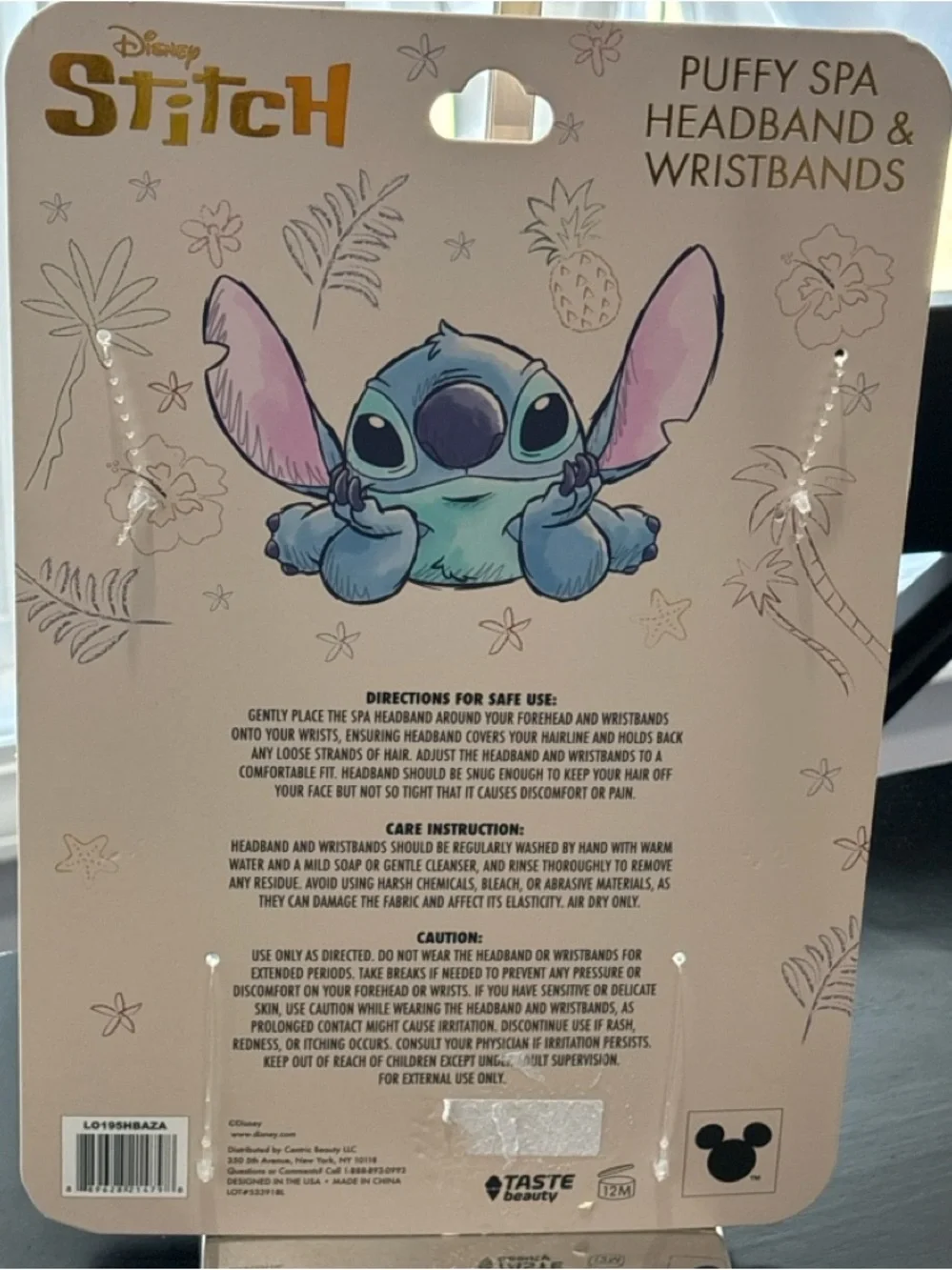 NEW | DISNEY Stitch Puffy Spa Headband & Wristbands Set Skincare Hair Accessory